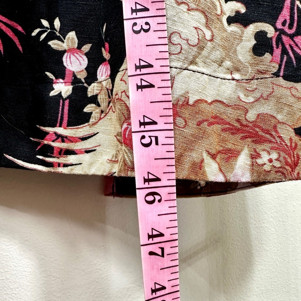 Floral Print Linen Open Back Midi Dress Small prairie cottage earthy‎ neutral - Picture 11 of 11